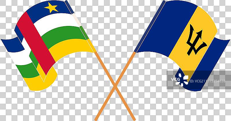 中非共和国交叉挥舞的旗帜图片素材