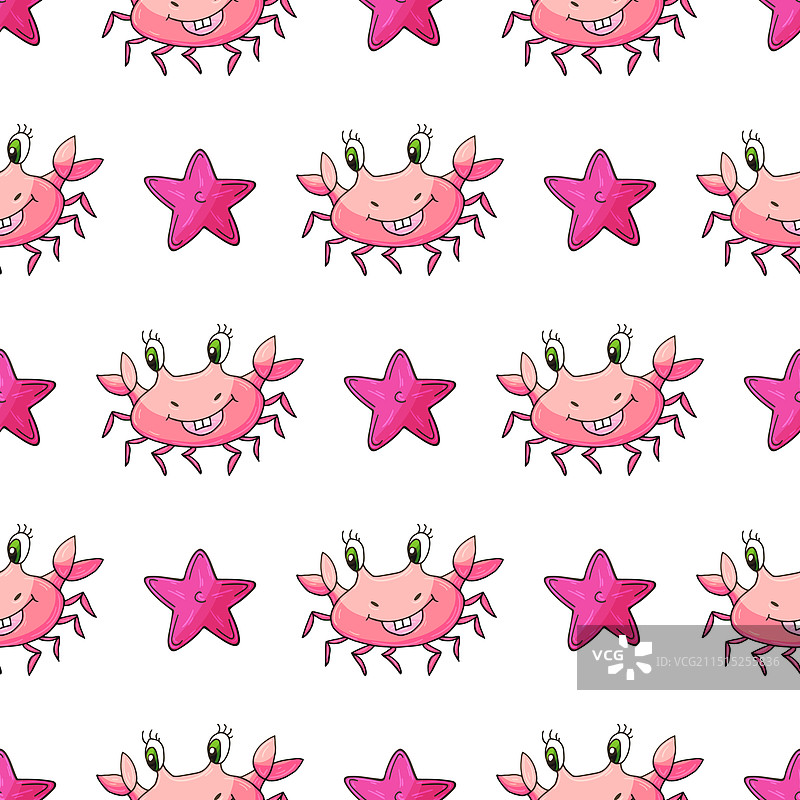 创意手绘海洋无缝图案图片素材