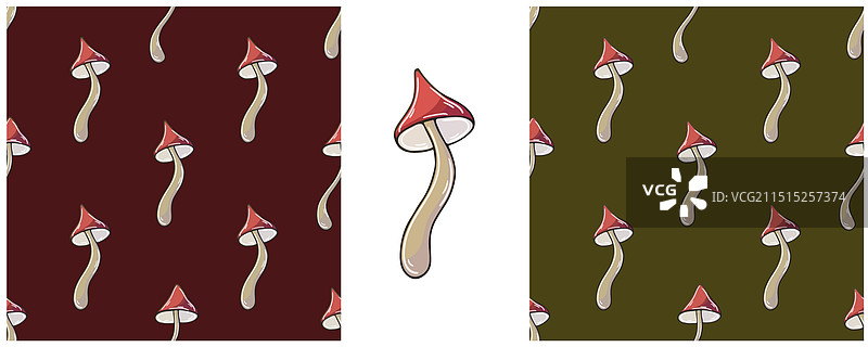 手绘风格无缝图案和印花图片素材