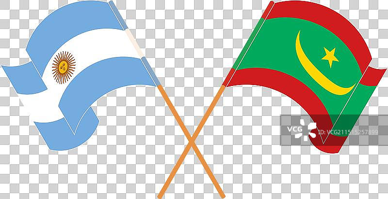 阿根廷交叉挥舞的旗帜图片素材