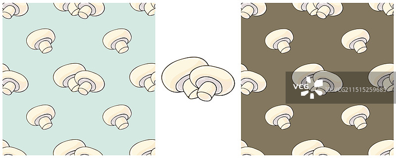 手绘风格无缝图案和印花图片素材