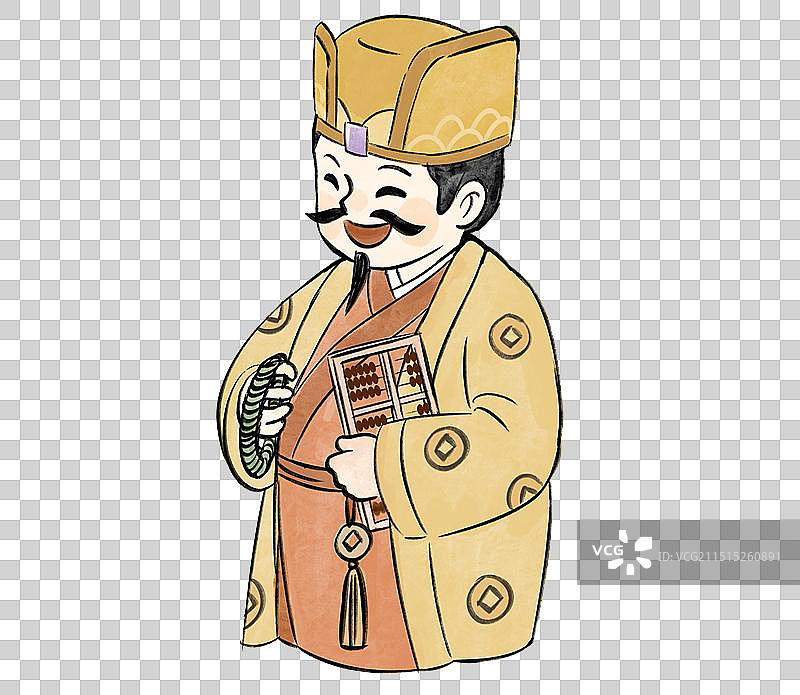 中国古代人物国风新中式可爱卡通插画元素图片素材