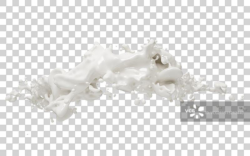 流动的白色牛奶液体三维渲染图片素材