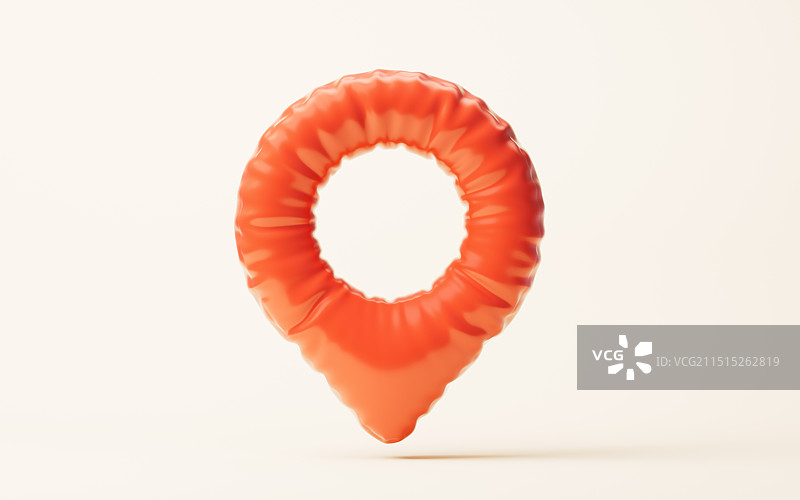 卡通膨胀风格定位符号三维渲染图片素材