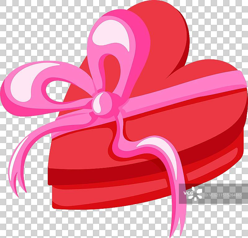卡通心形红色礼品盒图片素材