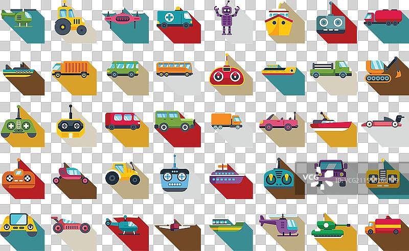 无线电遥控玩具图标（扁平风格）图片素材