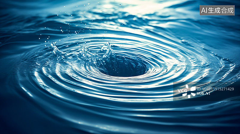 【AI数字艺术】水面上的漩涡图片素材