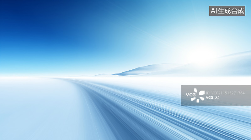 【AI数字艺术】梦幻般的雪地道路 汽车广告背景图图片素材