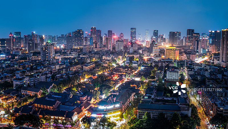 宽窄巷子夜景图片素材