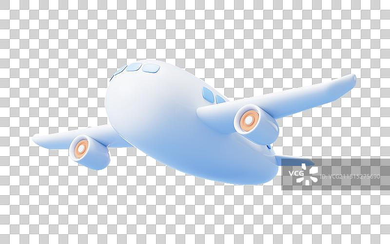 卡通飞机与彩虹三维渲染图片素材