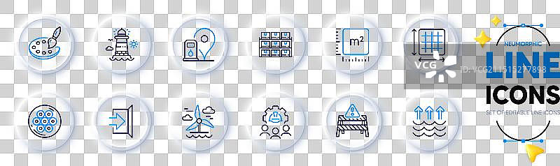 加油站灯塔和平方米线图片素材