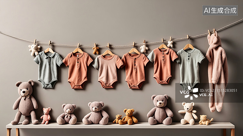 【AI数字艺术】婴儿衣物和玩具图片素材