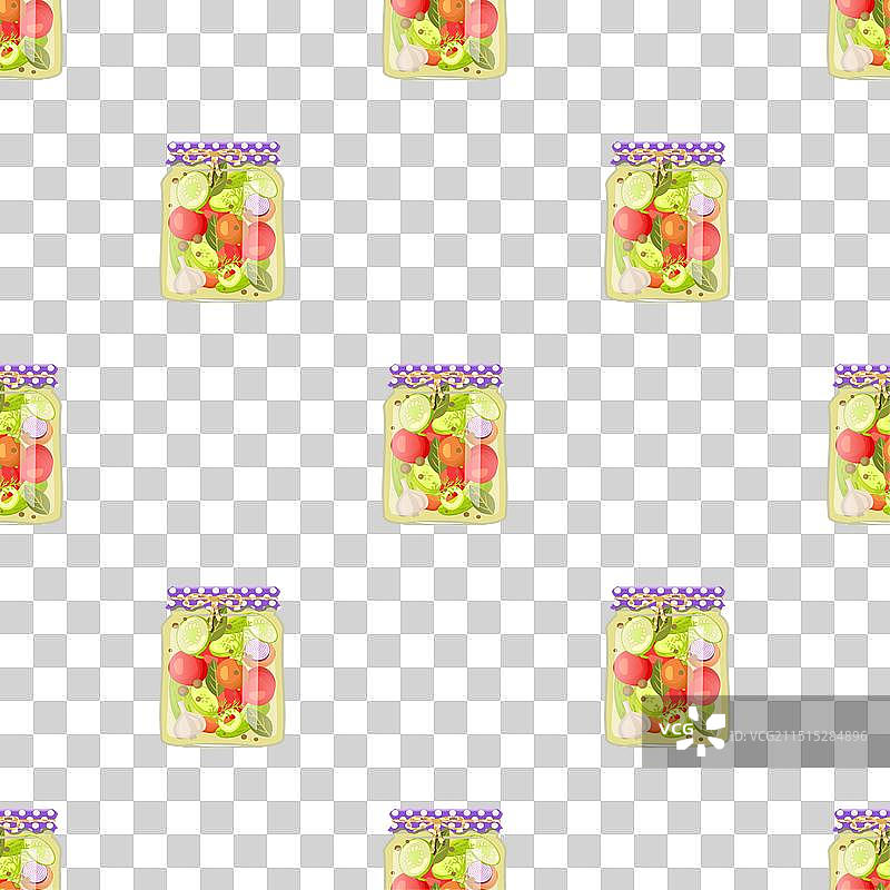 将新鲜农产品制成罐头图片素材