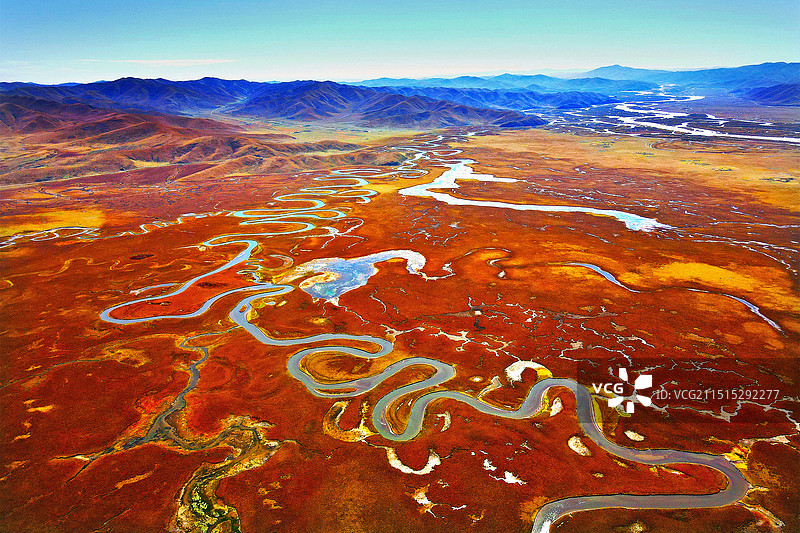 玛曲县黄河湿地秋色图片素材