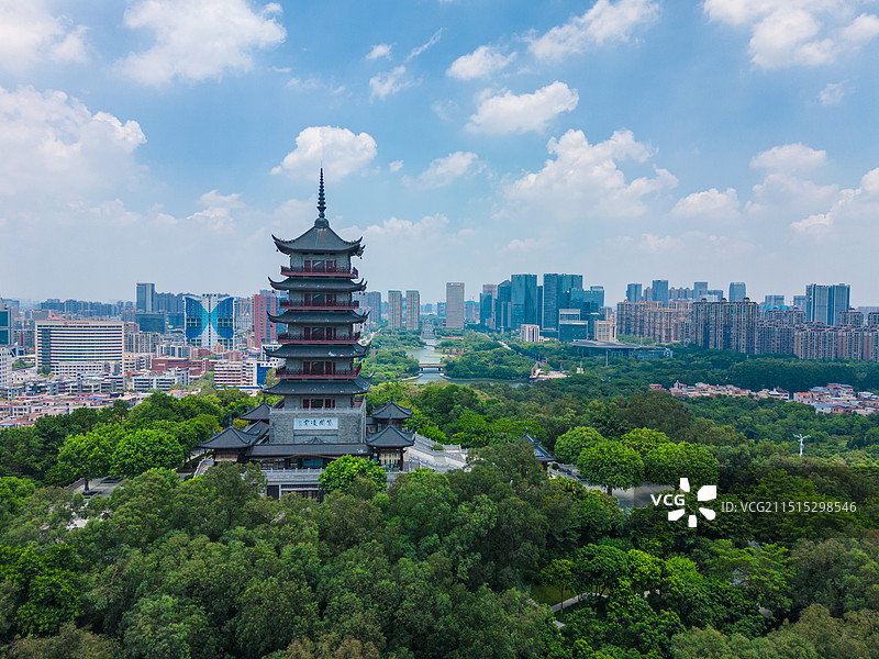 佛山魁星阁，千灯湖，雷岗公园图片素材