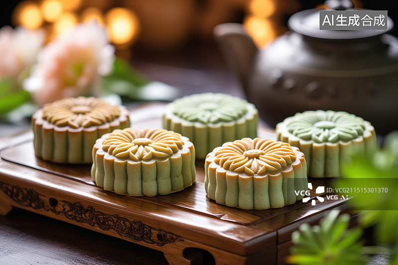 【AI数字艺术】中秋月饼图片素材