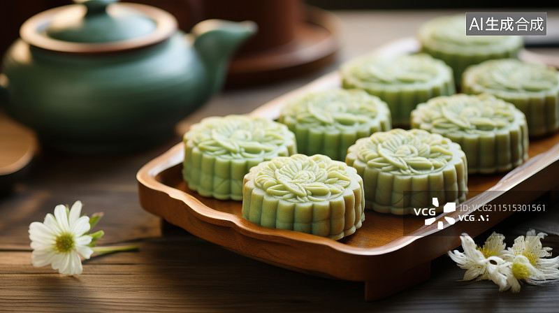 【AI数字艺术】中秋月饼图片素材