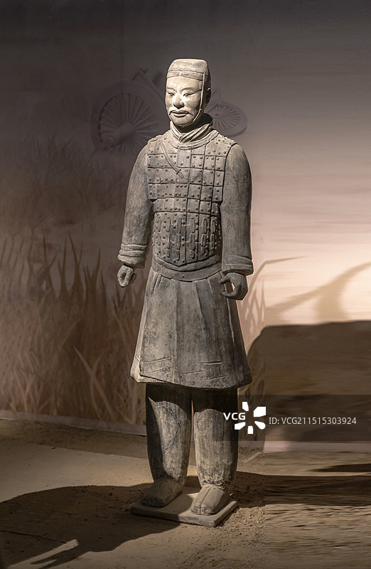 牵马俑 秦 西安市临潼区秦始皇陵陪葬坑出土 陕西历史博物馆图片素材