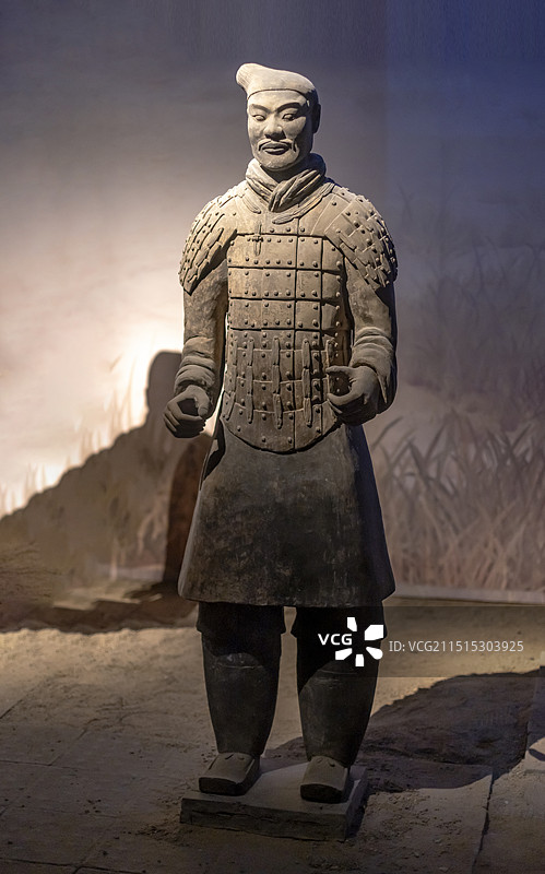 铠甲武士俑 秦 西安市临潼区秦始皇陵陪葬坑出土 陕西历史博物馆图片素材