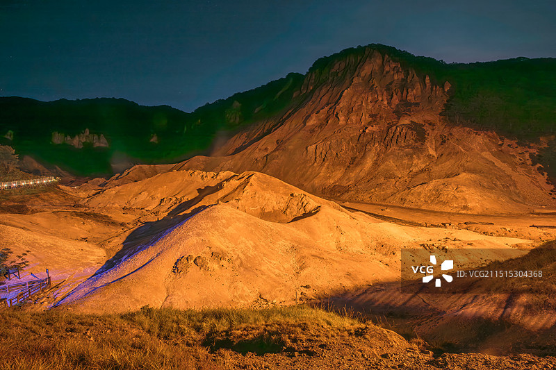日本北海道登别地狱谷火山自然景观图片素材