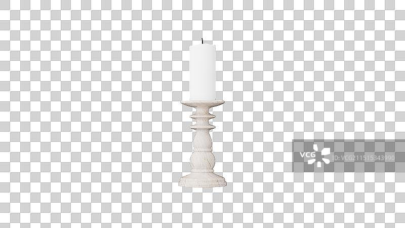 带有烛台的白色蜡烛图片素材