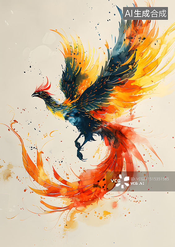 【AI数字艺术】不死鸟,凤凰,浴火重生,插图,凤,国潮,国风,神兽,鸾鸟,鸟兽,图案,图腾,纹案,中国传统,翅膀,传图片素材