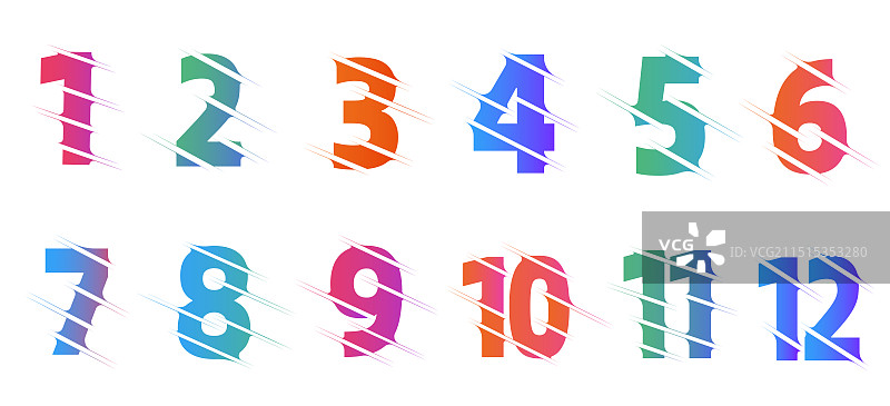 数字艺术字分割文字效果月份日历倒计时数字矢量素材图片素材
