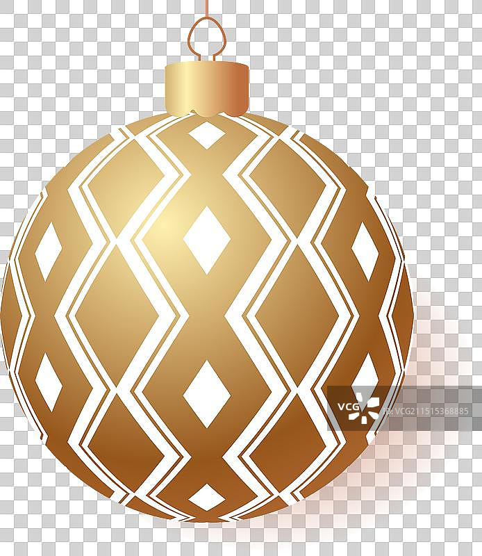 金色圣诞球逼真风格图片素材