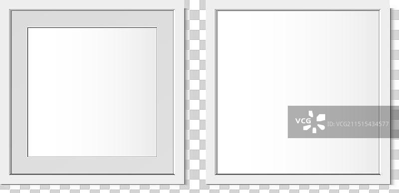 绘画用逼真扁平白色方框图片素材