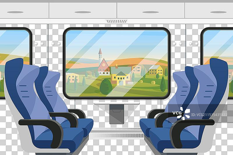 空荡荡的火车车厢内部图片素材