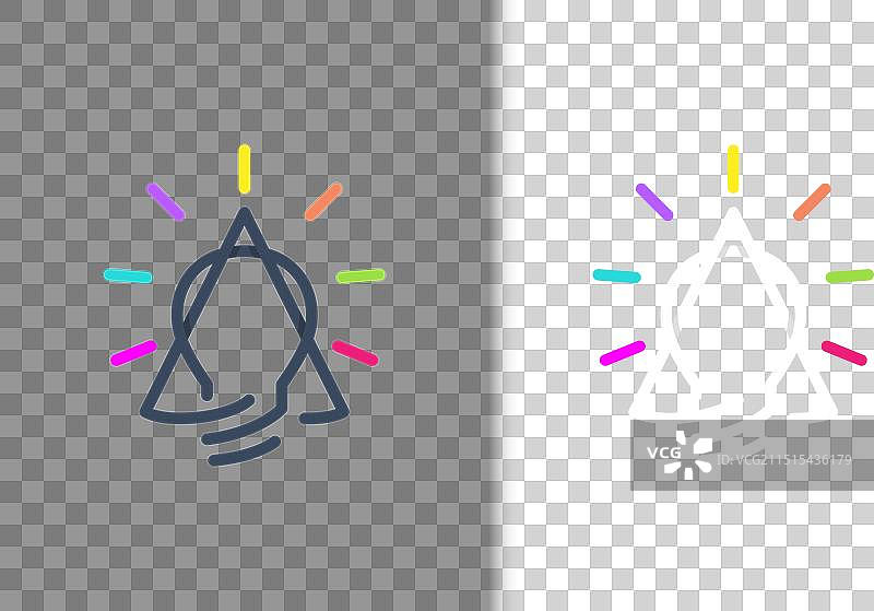 抽象字母A：箭头与灯泡创意图片素材