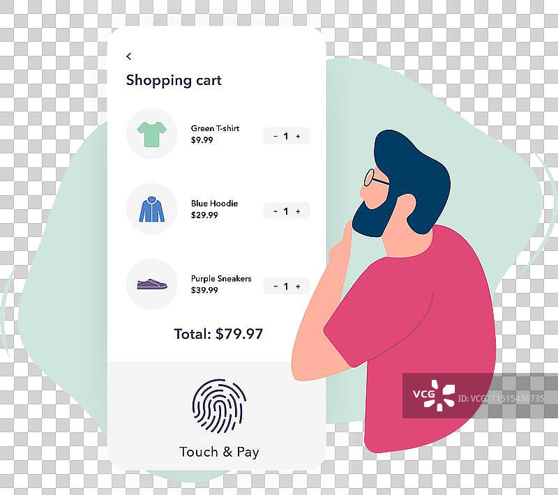 指纹非接触式生物识别支付图片素材