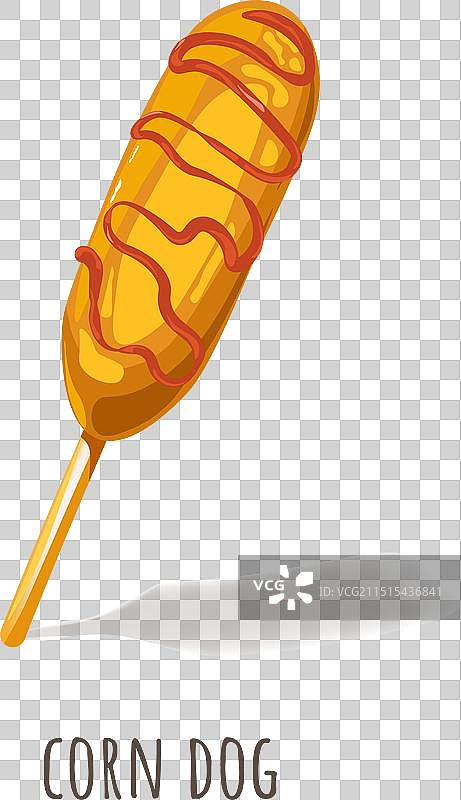 搭配番茄酱的美式玉米热狗小吃图片素材