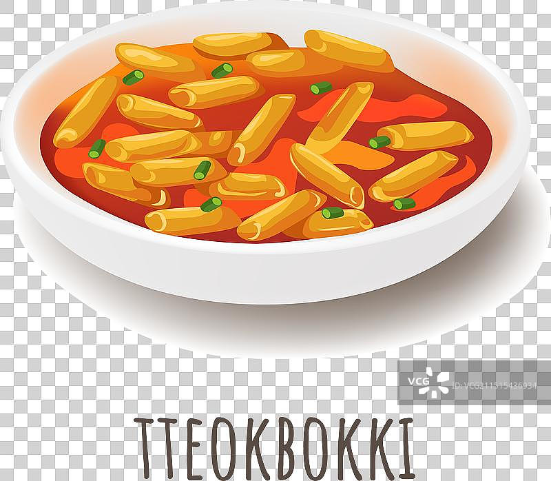 炒年糕或韩国受欢迎的街头小吃图片素材