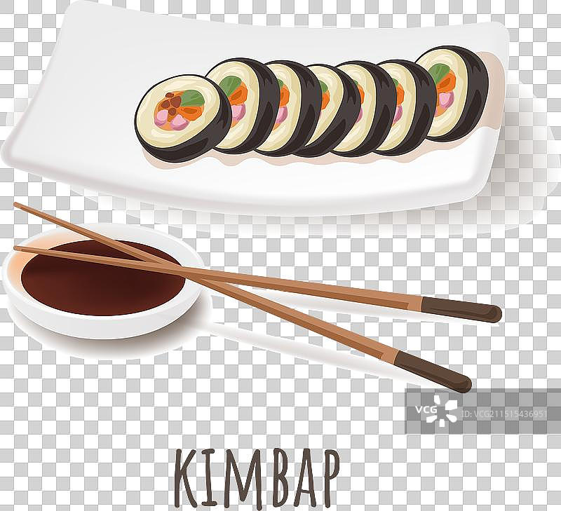 韩式紫菜包饭小吃或简餐图片素材