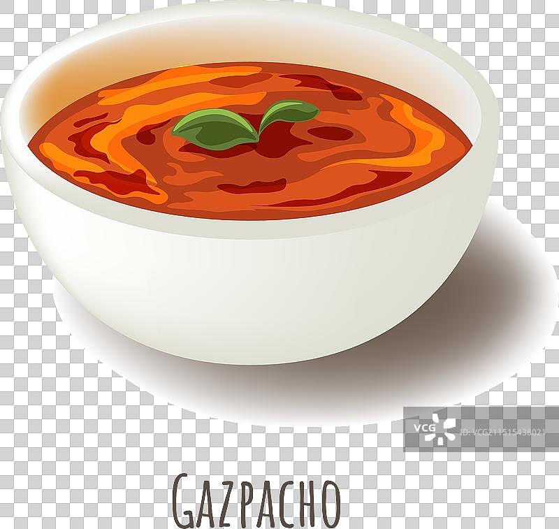 碗装西班牙风味番茄冷汤图片素材