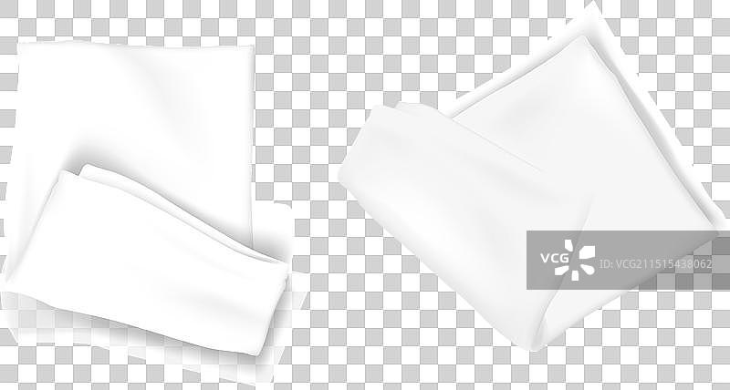 折叠白色厨房毛巾套装图片素材