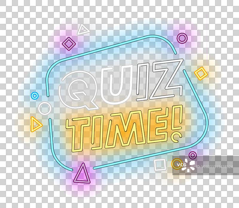 砖墙背景霓虹灯标志问答时间矢量图图片素材