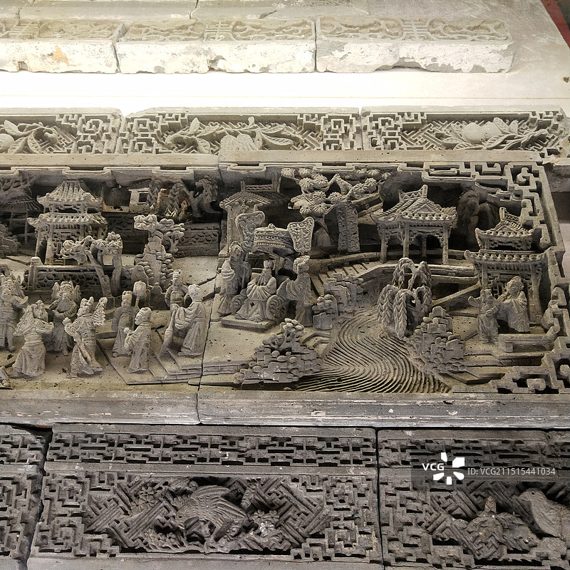 滕王阁浮雕砖图片素材