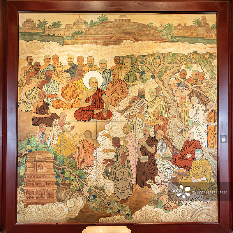 南京牛首山佛顶塔壁画-第一层图片素材