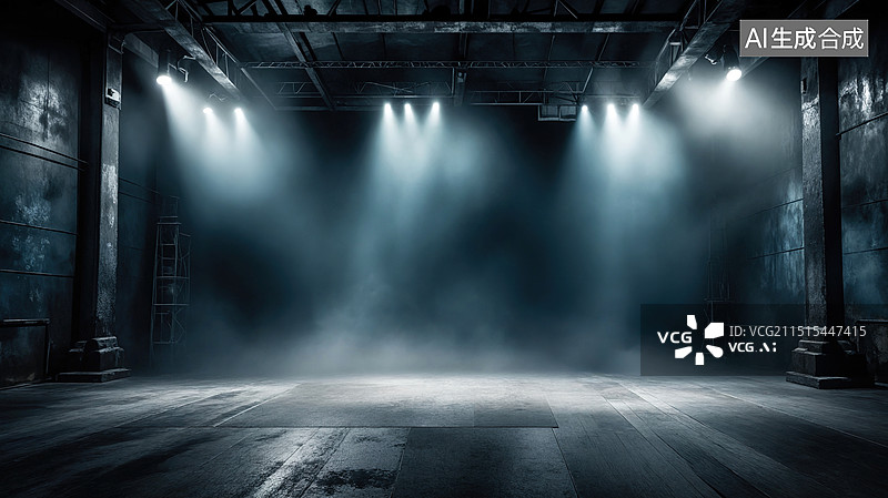 【AI数字艺术】工业风舞台灯光效果图片素材
