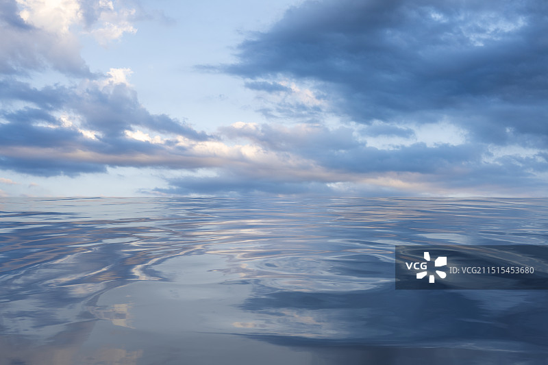 海南三亚蓝天白云水面倒影背景图片素材