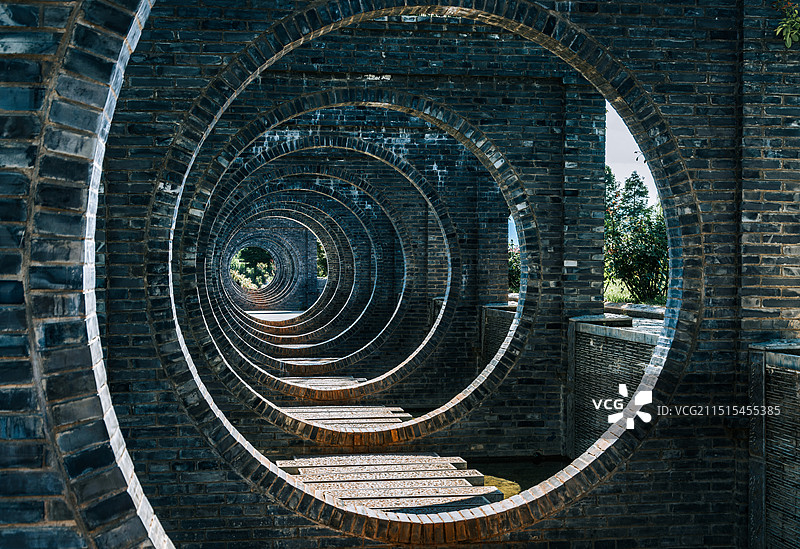 云南昆明大观公园庾园重九走廊图片素材