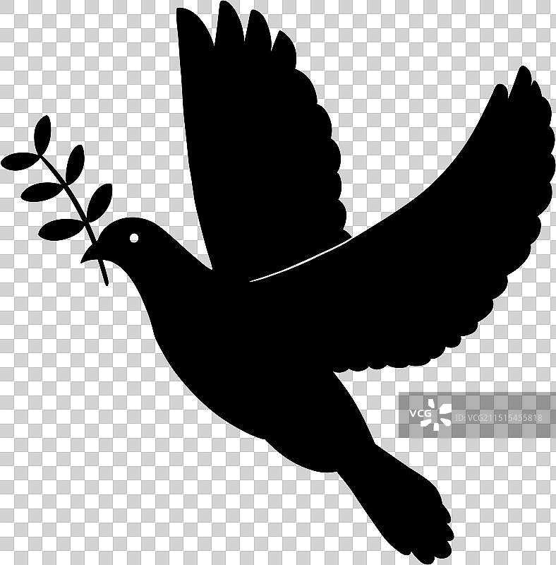 国庆节节庆和平鸽白鸽免抠元素剪影5图片素材