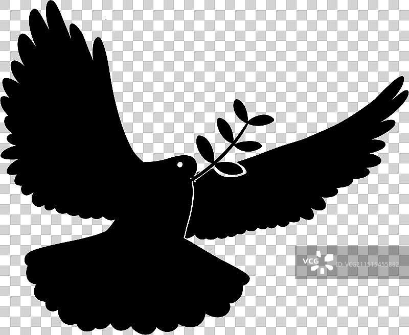 国庆节节庆和平鸽白鸽免抠元素剪影6图片素材