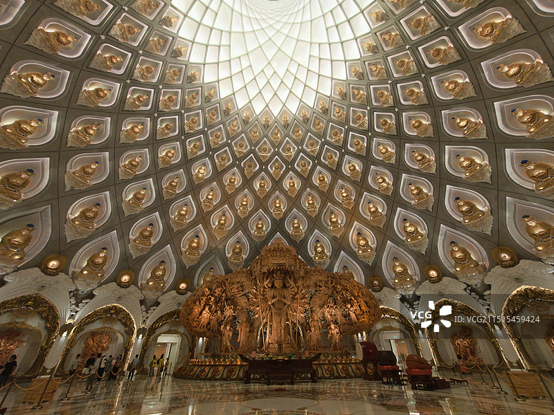 普陀山观音法界一层圆通层千手观音图片素材