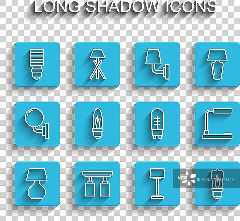 线条台灯、LED轨道灯组合图片素材