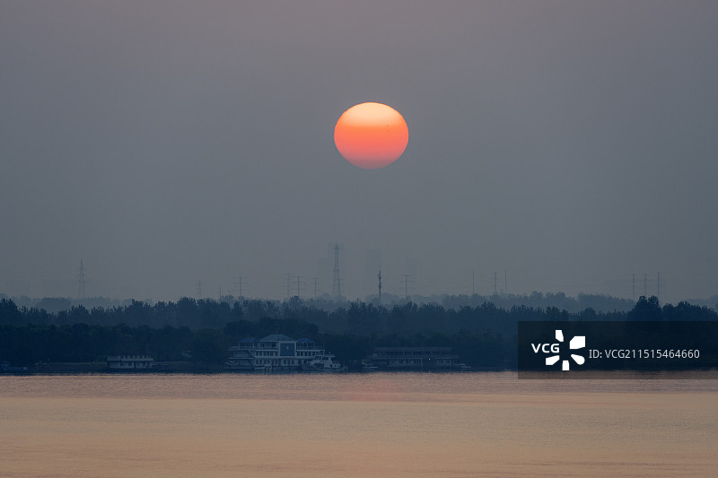日出朝阳红日太阳河流自然风光图片素材