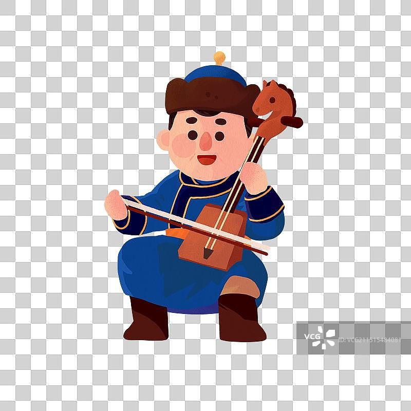 卡通少数民族服装蒙古族人物元素图片素材