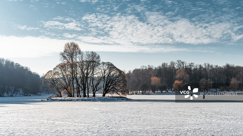 冬日阳光--俄罗斯莫斯科南郊察里津诺庄园风光图片素材